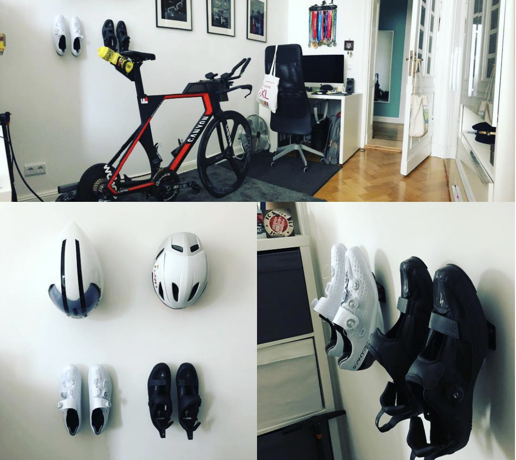 bike helmet and shoe storage